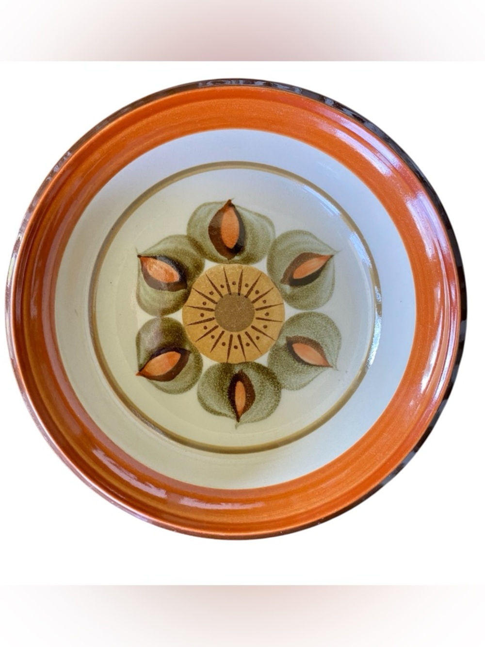 Premiere DuraStone Melba Pattern Bowl MCM Sun Flower Made In Japan Vtg Retro 70s